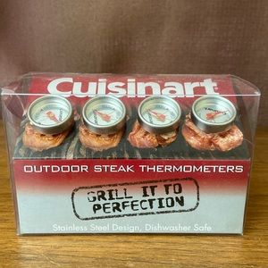 CUISINART OUTDOOR STEAK THERMOMETERS SET OF 4 STAINLESS STEEL DESIGN